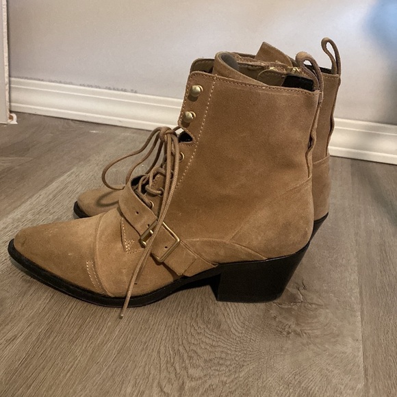 All Saints Katy Suede lace up Booties - Picture 12 of 13